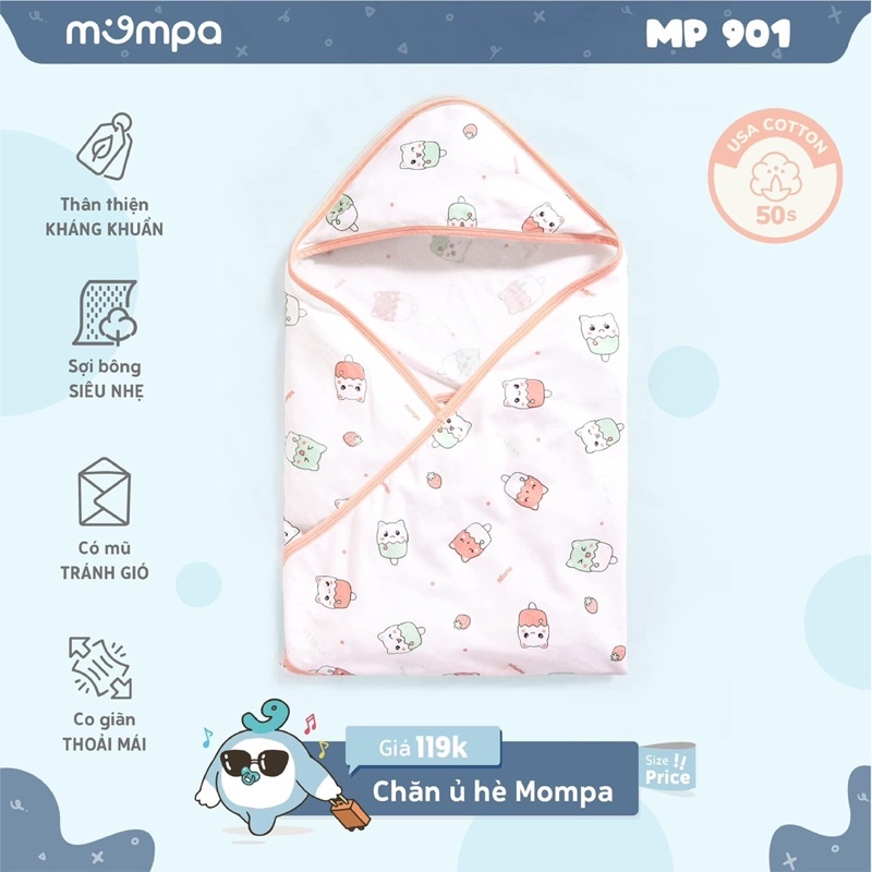 Chăn ủ có mủ cho bé sơ sinh Mompa