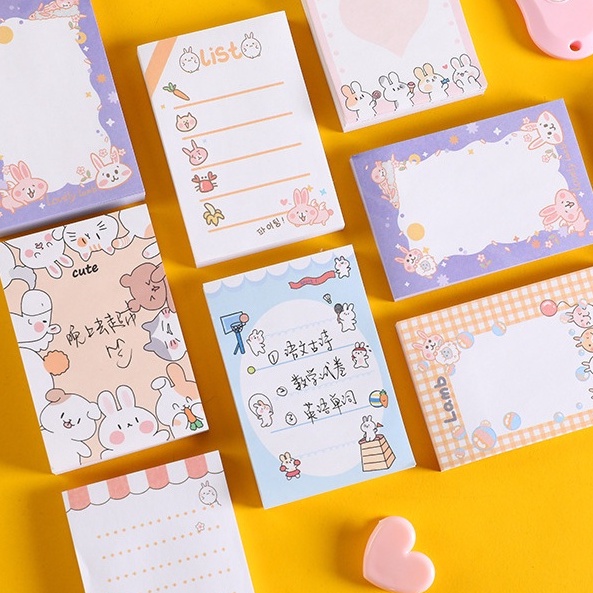 Xấp giấy note 100 tờ Pennie dùng ghi chú xinh xắn nhiều họa tiết cute