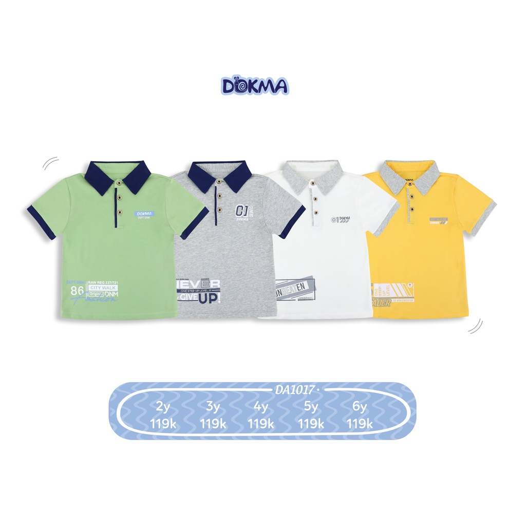 (2-6y) Áo polo / cổ đức cộc tay cotton cá tính cho bé trai - DOKMA