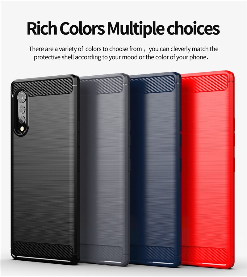 Dành Cho LG Nhung Dành Cho LG G9 ThinQ Sang Trọng Sợi Carbon Bao Mềm Trơn Silicon Dành Cho LG Nhung LM-G910EMW G900N