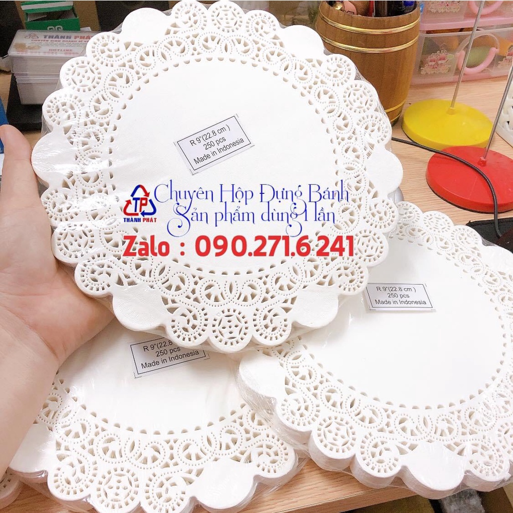 250 Giấy ren lót bánh 22cm - Giấy thấm dầu mỡ