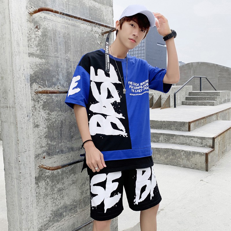 Bộ Quần Áo Thun Nam Thể Thao Mùa Hè Thể Thao Tay Ngắn Kết Hợp Quần Short BASE SET NAM 90000107C2 | BigBuy360 - bigbuy360.vn