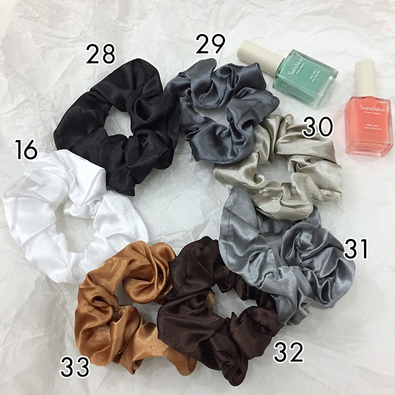 Cột Tóc Scrunchies Bộ 52 Màu Nhiều Style - Phần 4 Coffee n Vanilla