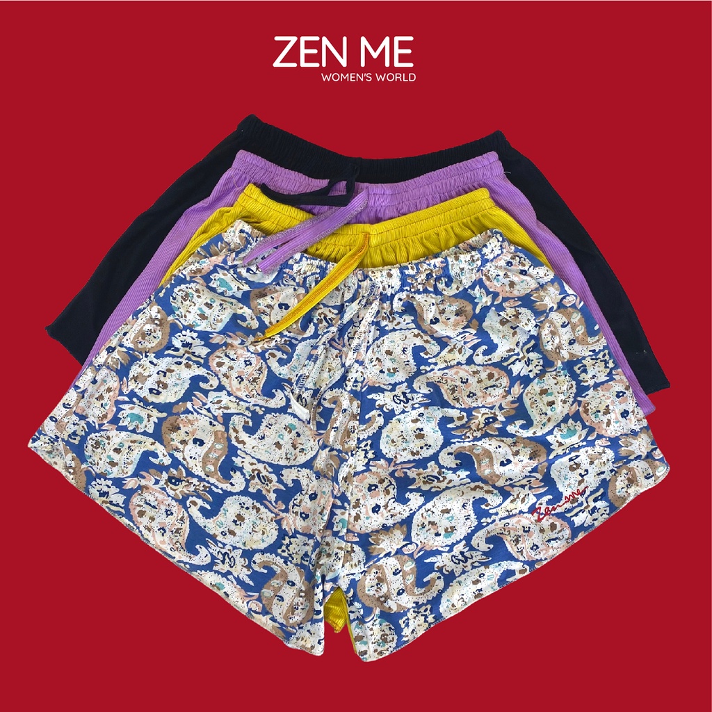 Quần đùi nữ mặc nhà Zen Me chất thun mát lạnh QD02 | BigBuy360 - bigbuy360.vn