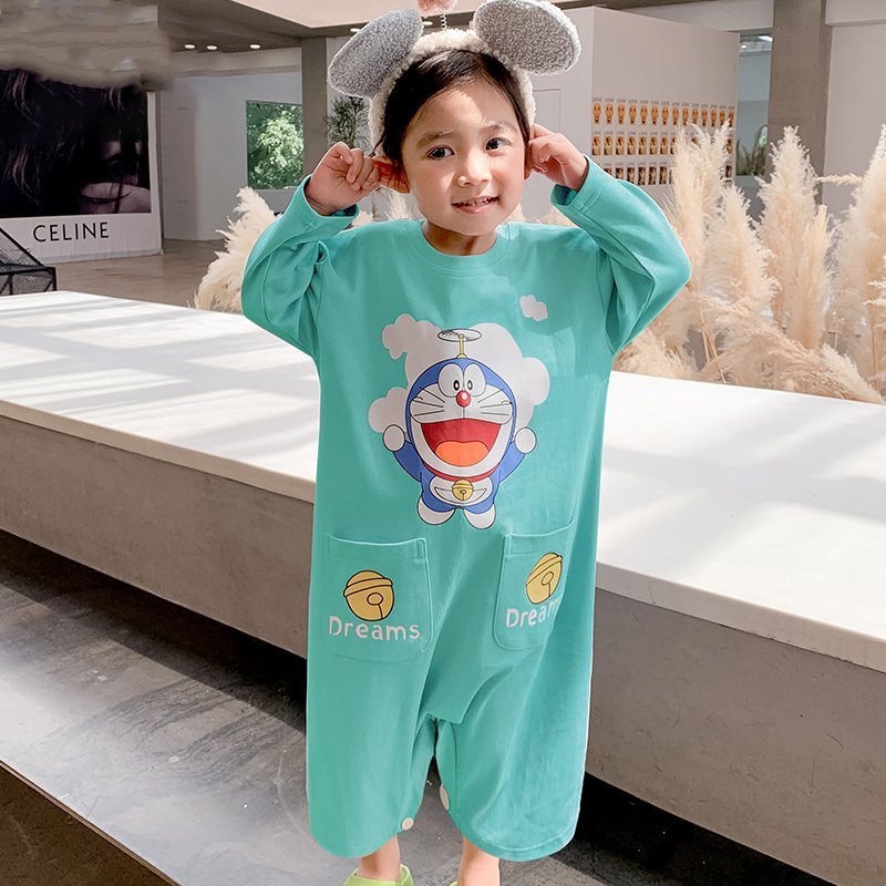 Đồ ngủ liền thân dài tay cotton cho bé gái Magickids quần áo bé gái thu đông giữ ấm, thấm hút mồ hôi Bl21002