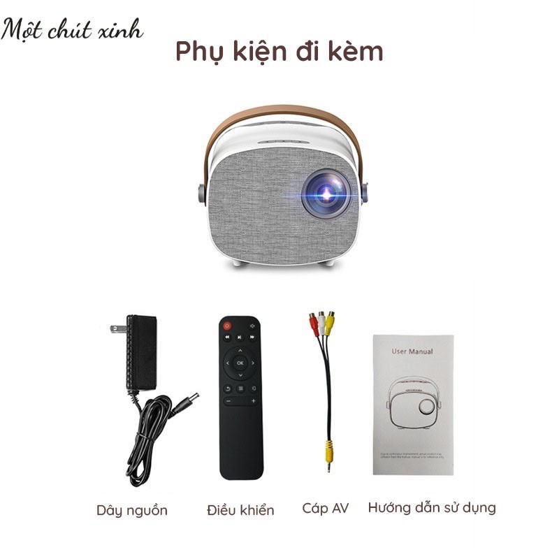 Máy chiếu YG230 kết nối không dây với điện thoại ver2 ❌Freeship❌Máy chiếu Mini Moonie LED chính hãng Lejiada 1080p