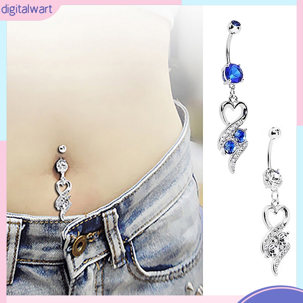 Khuyên rốn đính đá bằng thép y tế