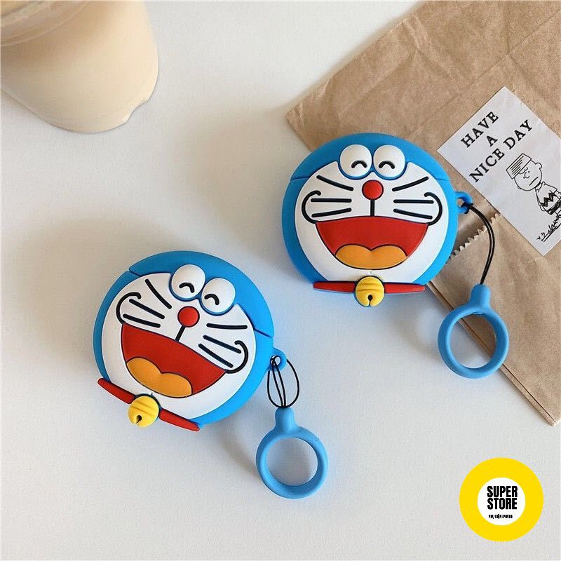 Case Vỏ Bao Airpods Đựng Tai Nghe Airpod 1 2 Pro Hình Doremon Siêu Dễ Thương