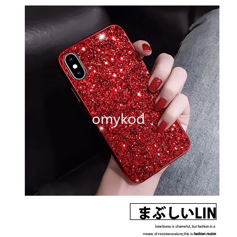 Ốp điện thoại mềm đính kim tuyến lấp lánh cho iPhone 11 Pro 7 8 XR Xs Max 6 Plus