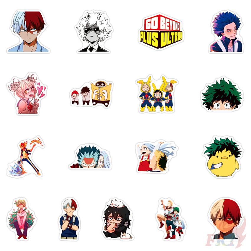 Set 100 Miếng Dán Trang Trí In Hình Nhân Vật Trong Phim Học Viện Anh Hùng