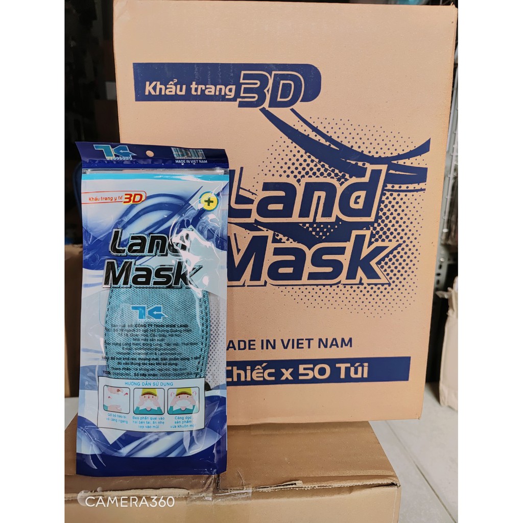Khẩu Trang 4D LANDMASK Thùng 50 bich 300c Đủ Màu