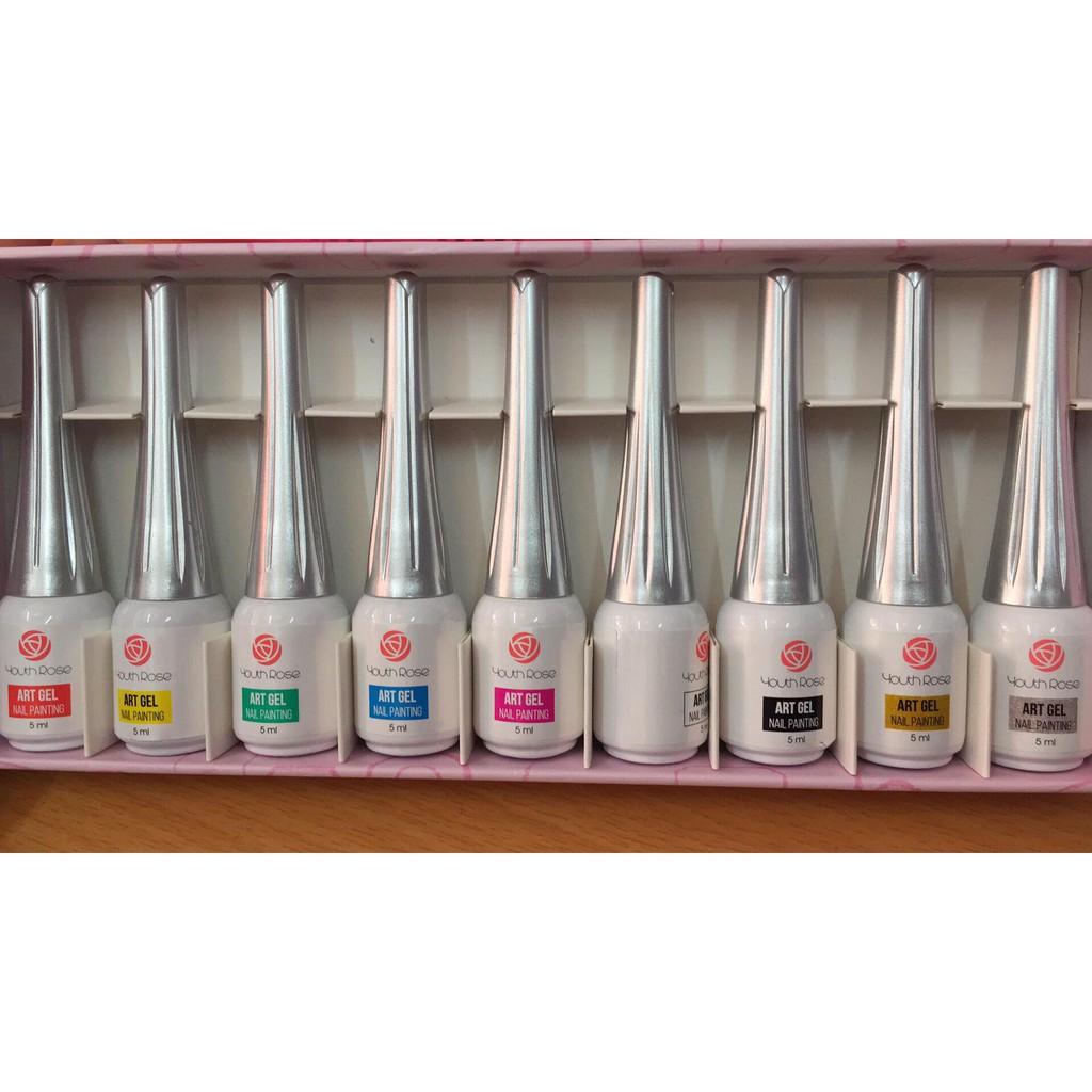 Sơn gel cọ nét hoa hồng vẽ nét đẹp cho chị em làm nail