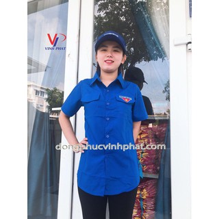Áo Sơ Mi Đoàn Thanh Niên Nam Nữ Tay Ngắn - Thương Hiệu Vĩnh Phát