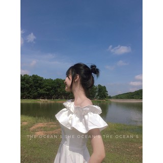 Váy trễ vai bèo bèo trắng