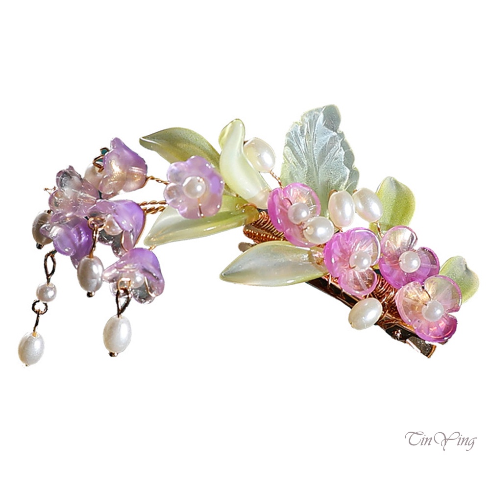 Kẹp tóc GETNOIVAS bằng kim loại thiết kế hoa hồng không phai màu phong cách Trung Hoa