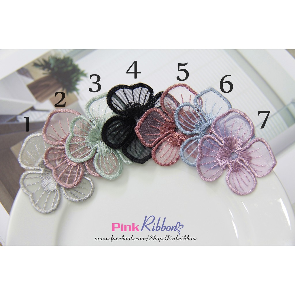 [SET 5 Cánh] CÁNH HOA REN VIỀN BÔ ĐÊ KIM TUYẾN TO