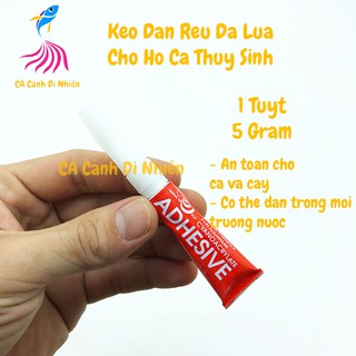 Keo dán rêu, đá, lũa ADHESIVE MÀU ĐỎ 5 Gram cho hồ cá thủy sinh (1 tuýt)