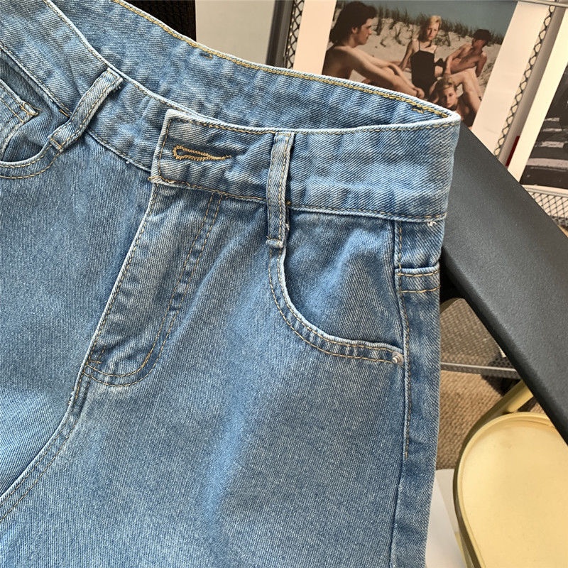 Quần Short denim Lưng Cao Ống Rộng Thời Trang Mùa Hè Mới Cho Nữ