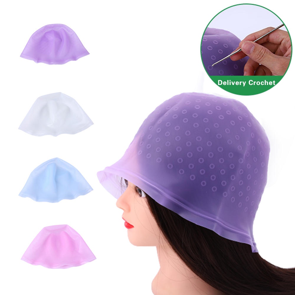 Mũ móc lai nhuộm tóc bằng silicon siêu bền kèm phụ kiện móc kim loại