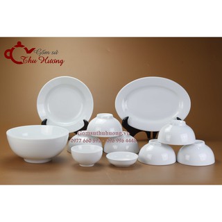 Bộ đồ ăn Bát Tràng men trắng (chọn 6 set)