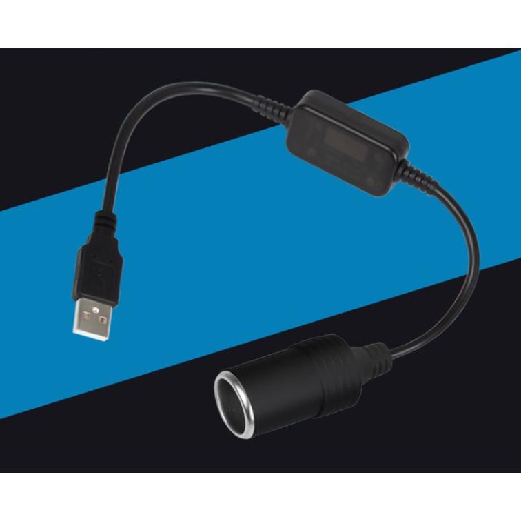Cáp chuyển đồi nguồn USB 5V sang nguồn tẩu 12V tiện dụng trên ô tô xe hơi