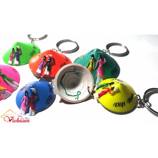 Móc khóa nón lá - 1 lốc 10 móc (D=4.5cm)