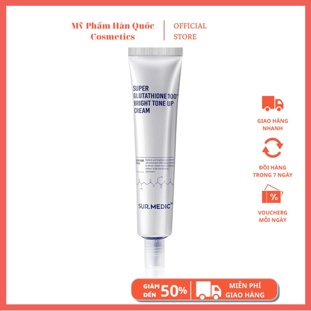 Kem Dưỡng Trắng Nâng Tông Da Sur.Medic Super Glutathione 100 Bright Tone Up Cream