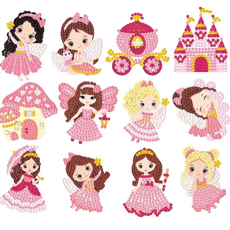 Tranh đính đá sticker cho bé, đồ chơi đính đá DIY trang trí cốc, đồ thủ công cho bé