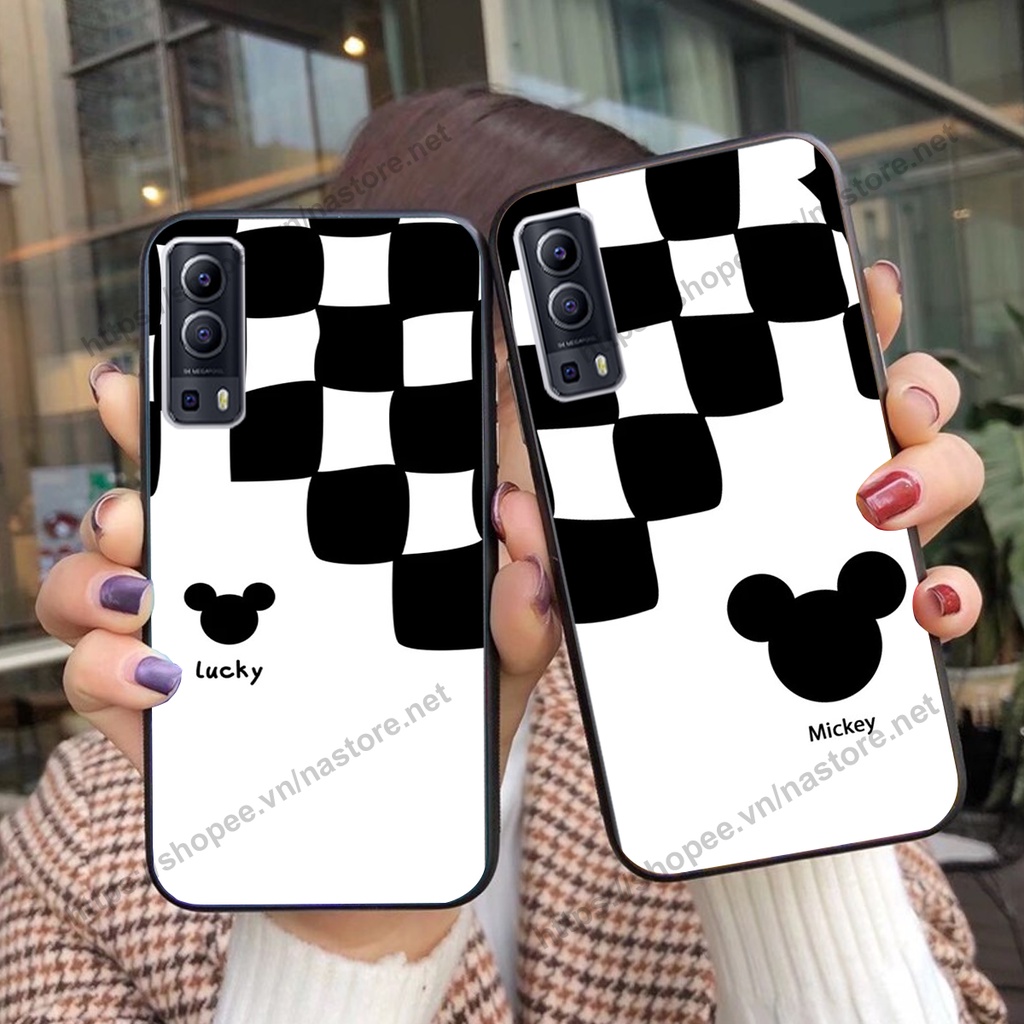 Ốp lưng Vivo Y72 - Vivo Y53S trái tim họa tiết caro, mikey họa tiết beabrick kaws cute