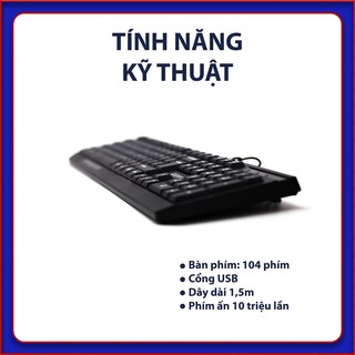 Bàn phím có dây glatten k83 - màu đen - ảnh sản phẩm 2