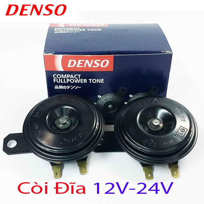 Bộ 2 còi sên Denso 12 VDC (Nhật), kèn đĩa xe máy,còi ô tô,kèn sò