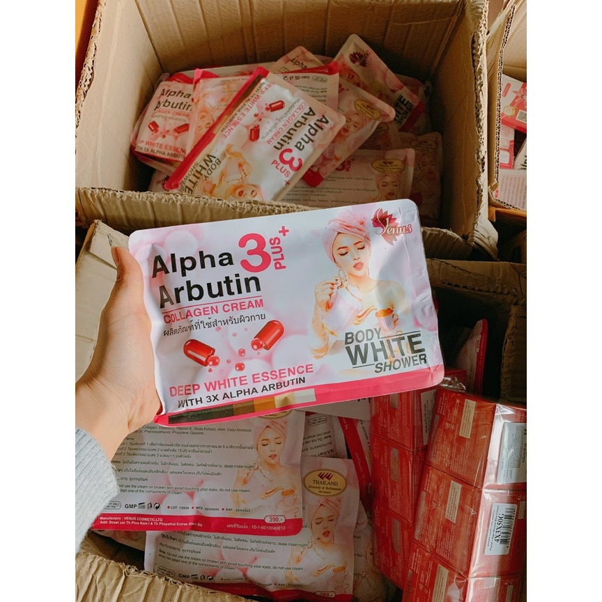 Tắm Trắng Toàn Thân Alpha Arbutin Collagen Cream 3 Plus+ Thái Lan Tẩy Tế Bào Chết, Dưỡng Da Trắng Đẹp - LAI'S STORE