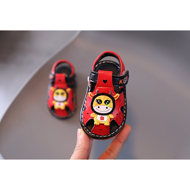 sandal tập đi bé trai-bé gái size 15-19 bò kids kèn chít