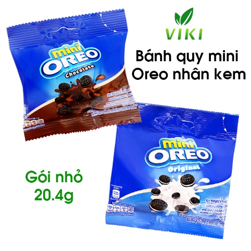 Bánh quy mini Oreo nhân kem vani/socola gói 20.4g