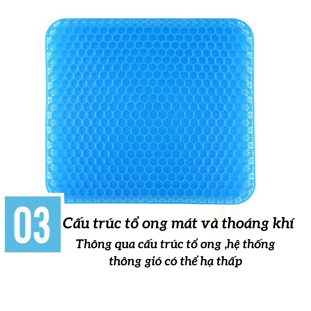 Đệm ngồi, Đệm gel tổ ong thoáng khí lót ghế ngồi ,ô tô bảo vệ cột sống lưng ATILA SHOP