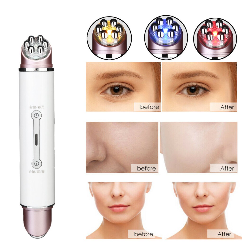 Foreverlily Bút Điện Cực Cho Da Mặt Ems Rf Và Emlly Ems 3 loại đèn LED EMS Beauty Tools