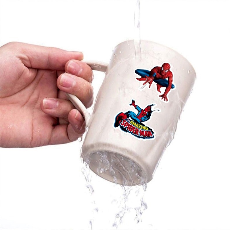 Z & M❀ Hình Dán Người Nhện ❀ Bộ 50 Miếng Dán Chống Thấm Nước Hình Siêu Anh Hùng