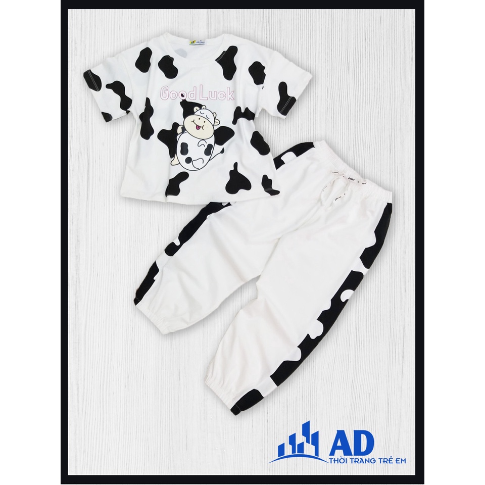 [5-48kg] Bộ đồ bò sữa thun 100%cotton dể thuơng  cho bé gái!Goodluck