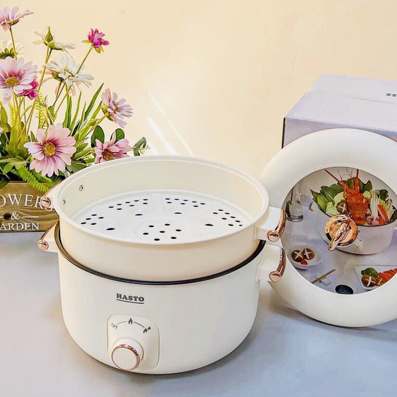 Nồi nấu đa năng Hatso 5l Hàn Quốc, Nồi nấu đa năng Hấp, Luộc, Kho, Lẩu,.. tiện dụng