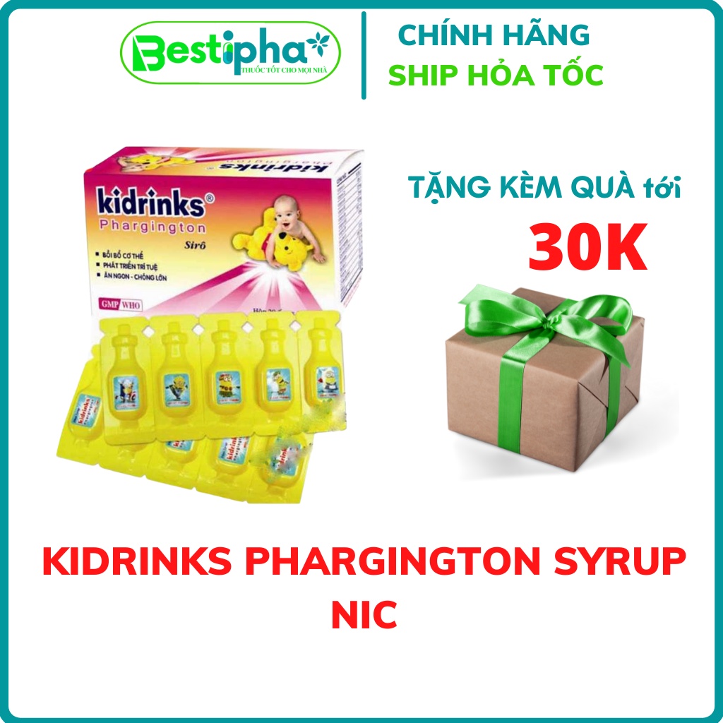 Siro Kidrinks Phargington Syrup Nic bổ sung vitamin, các chất cần thiết cho trẻ