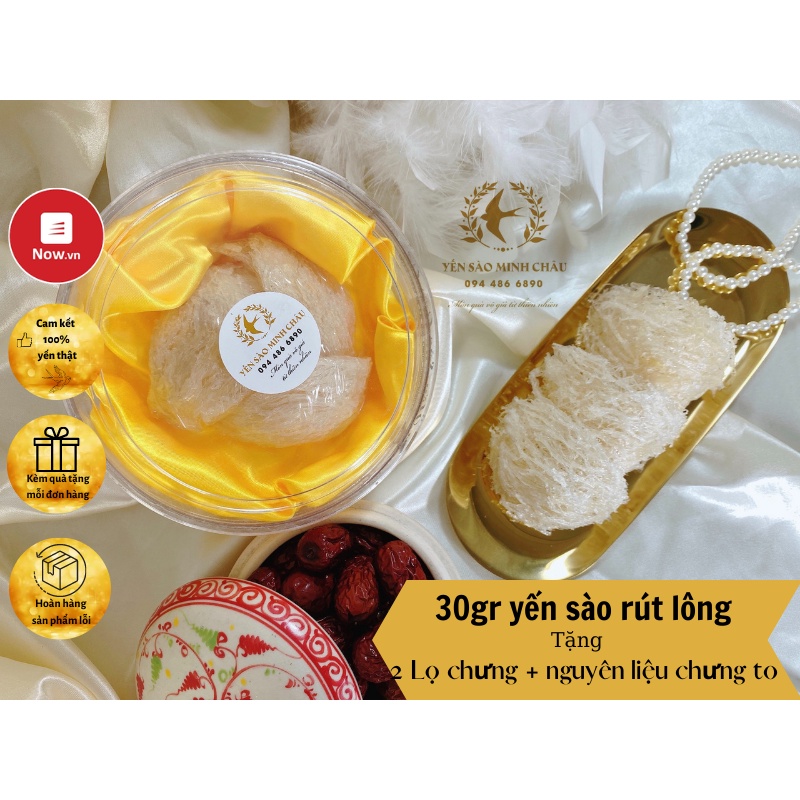 30gr Yến Sào Rút Lông Nguyên Tổ! 🎁 lọ chưng + nguyên liệu chưng cao cấp! | BigBuy360 - bigbuy360.vn