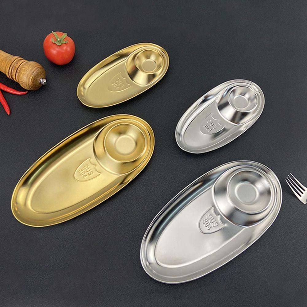 Đĩa Đựng Thức Ăn Chia Ngăn Bằng Thép Không Gỉ 304