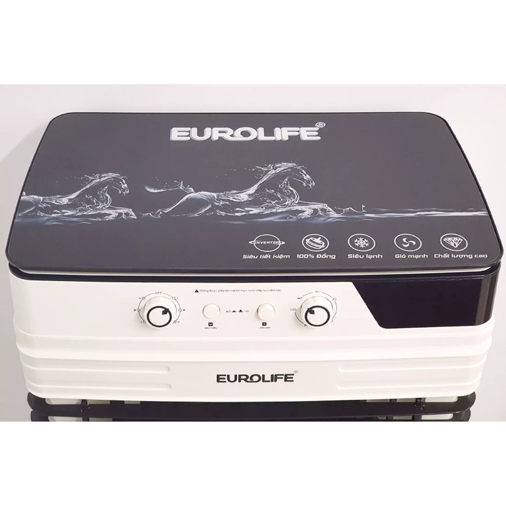 Quạt làm mát không khí, làm lạnh nhanh, giảm tới 15 độ, chạy êm thương hiệu Eurolife EL-Q2080 ( Đen-trắng)