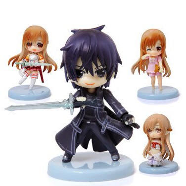 Set 4 mô hình figure SAO Kirito Asuna Niitengo Ver 6cm - Sword art online | Baystore