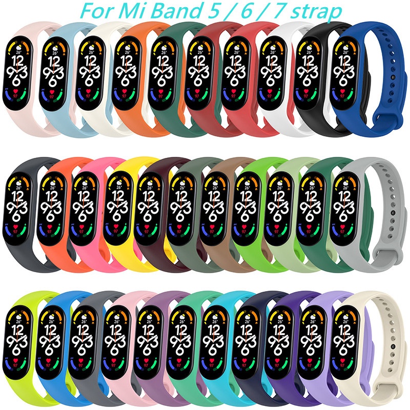 Dây Đeo Silicone Thể Thao Cho Đồng Hồ Thông Minh Xiaomi Mi Band 7 Mi Band 7 6 5 Miband 7 6 5 NFC 7