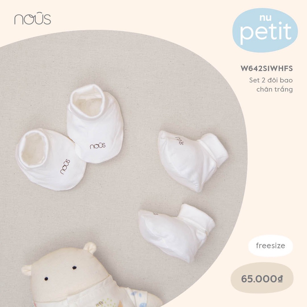 NOUS SALE - Set phụ kiện nous : Mũ, Bao tay, bao chân cho bé trai, bé gái sơ sinh