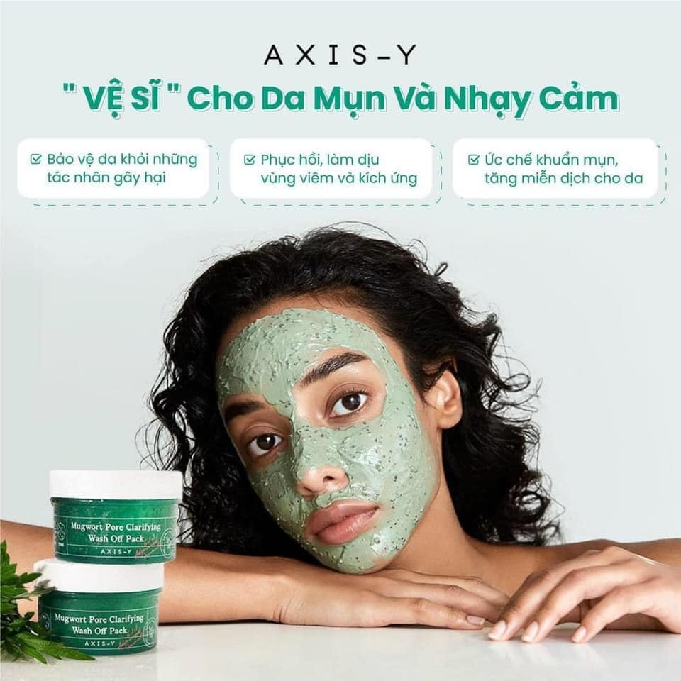 Mặt Nạ Đất Sét Ngải Cứu Làm Sạch Sâu, Ngừa Mụn Axis-Y Mugwort Pore Clarifying Wash Off Pack 100ml _ Axis-Y Chính Hãng