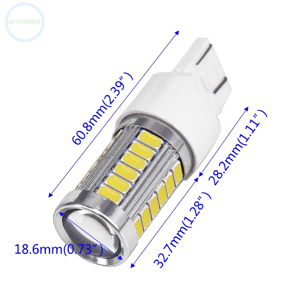 Set 2 đèn LED báo lùi xe hơi màu trắng T20 7443 7440 5630 33SMD 6.6W siêu bền | BigBuy360 - bigbuy360.vn