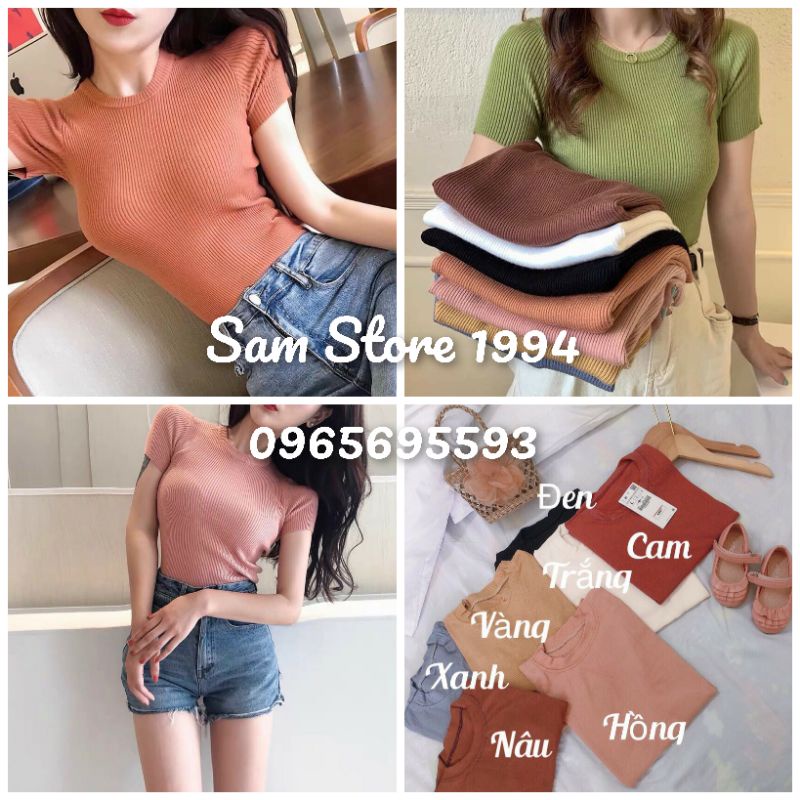 🦋[FREE SHIP] 🦋[ẢNH THẬT] 🦋ÁO LEN CỘC TAY 🦋ÁO LEN NỮ CỔ TRÒN TAY NGẮN SIÊU XINH {{SAM STORE 1994}}