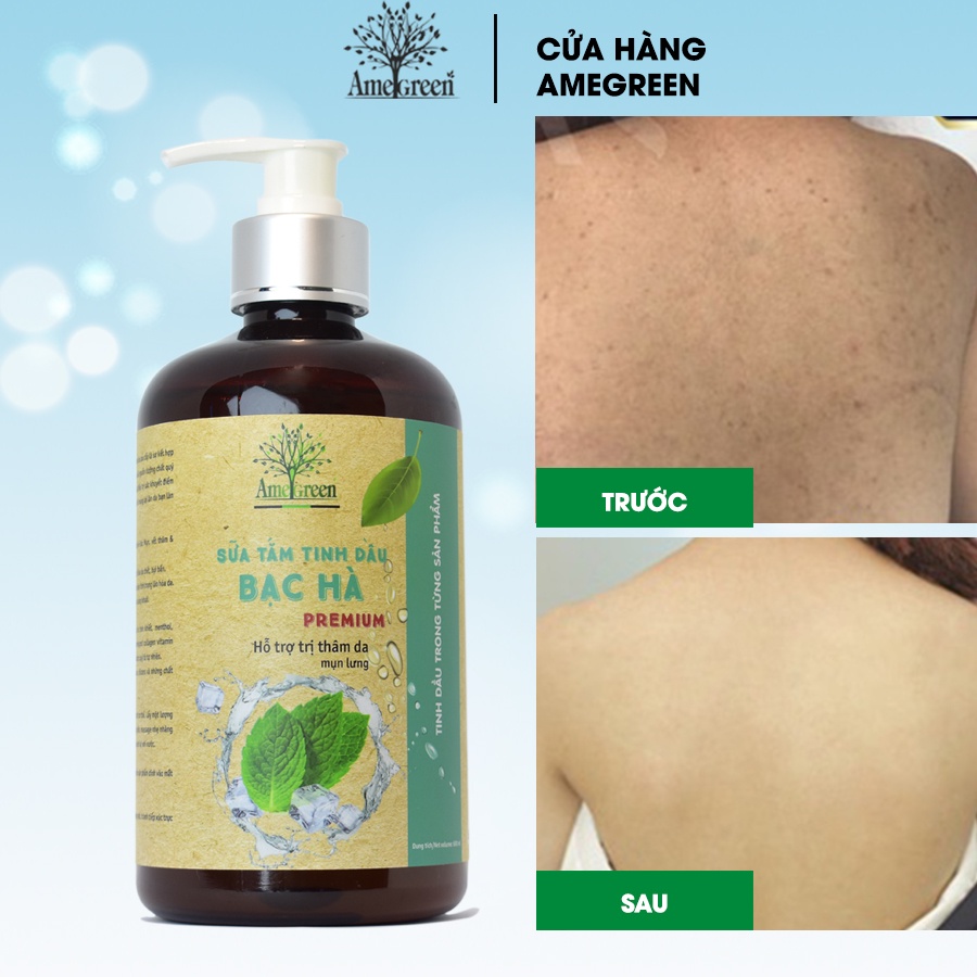 SỮA TẮM TINH CHẤT BẠC HÀ PREMIUM 600ML-Giải pháp cho mun lưng & làm mờ thâm lưng